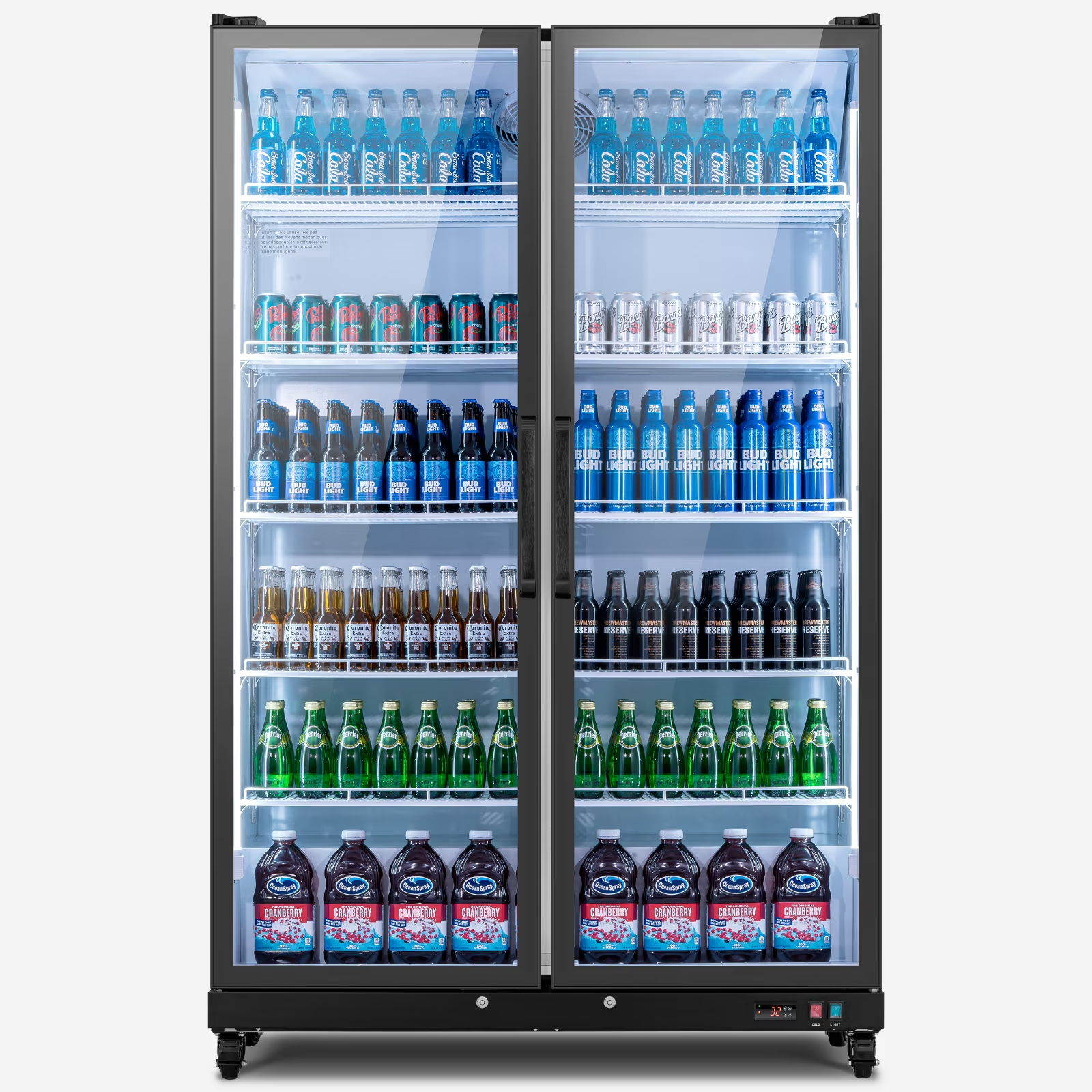 Empire Huize 37.79 Cu. Ft Commercial Refrigerator,1100 Cans Merchandiser Refrigerator with LED Light & Door Lock