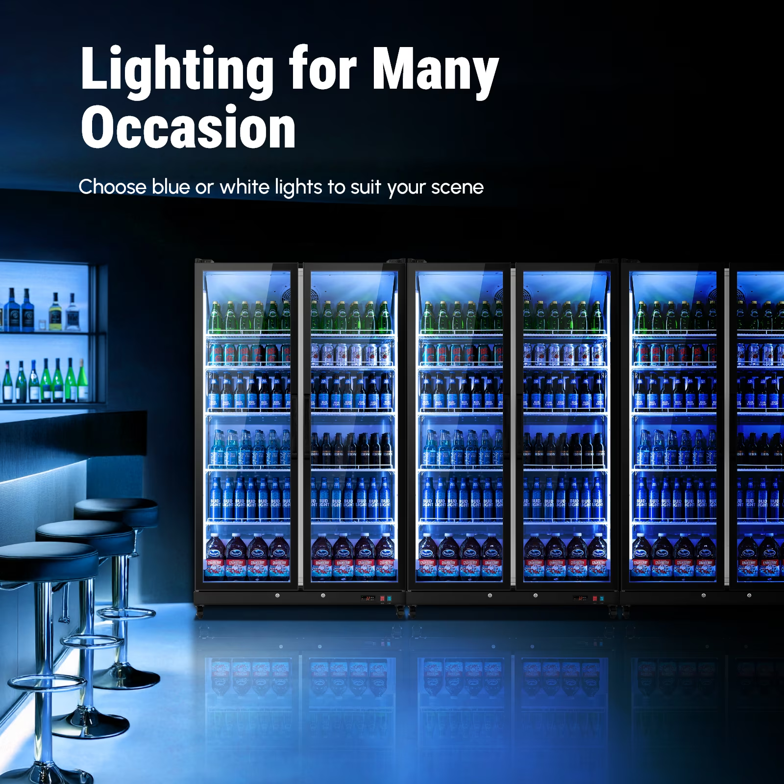 Empire Huize 27.12 Cu.Ft Commercial Refrigerator,800 Cans Merchandiser Refrigerator with LED Light & Door Lock